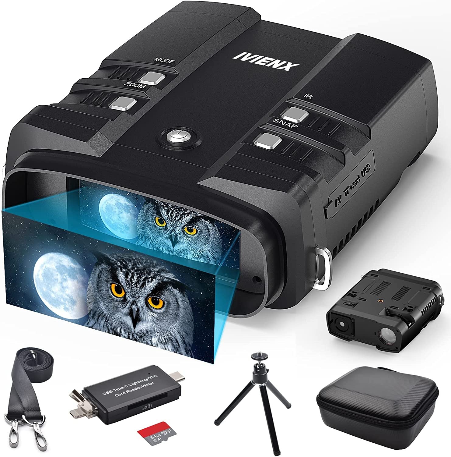 【CRYSTAL CLEAR IN 100% DARKNESS】[1080P FHD][1640Ft Range][5W Infrared] for Adults Night Vision and Day Military Tactical for Hunting Surveillance. ...