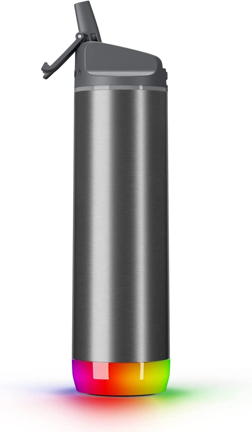 Tracks Water Intake with Bluetooth, LED Glow Reminder When You Need to Drink – Straw Lid, 21 oz